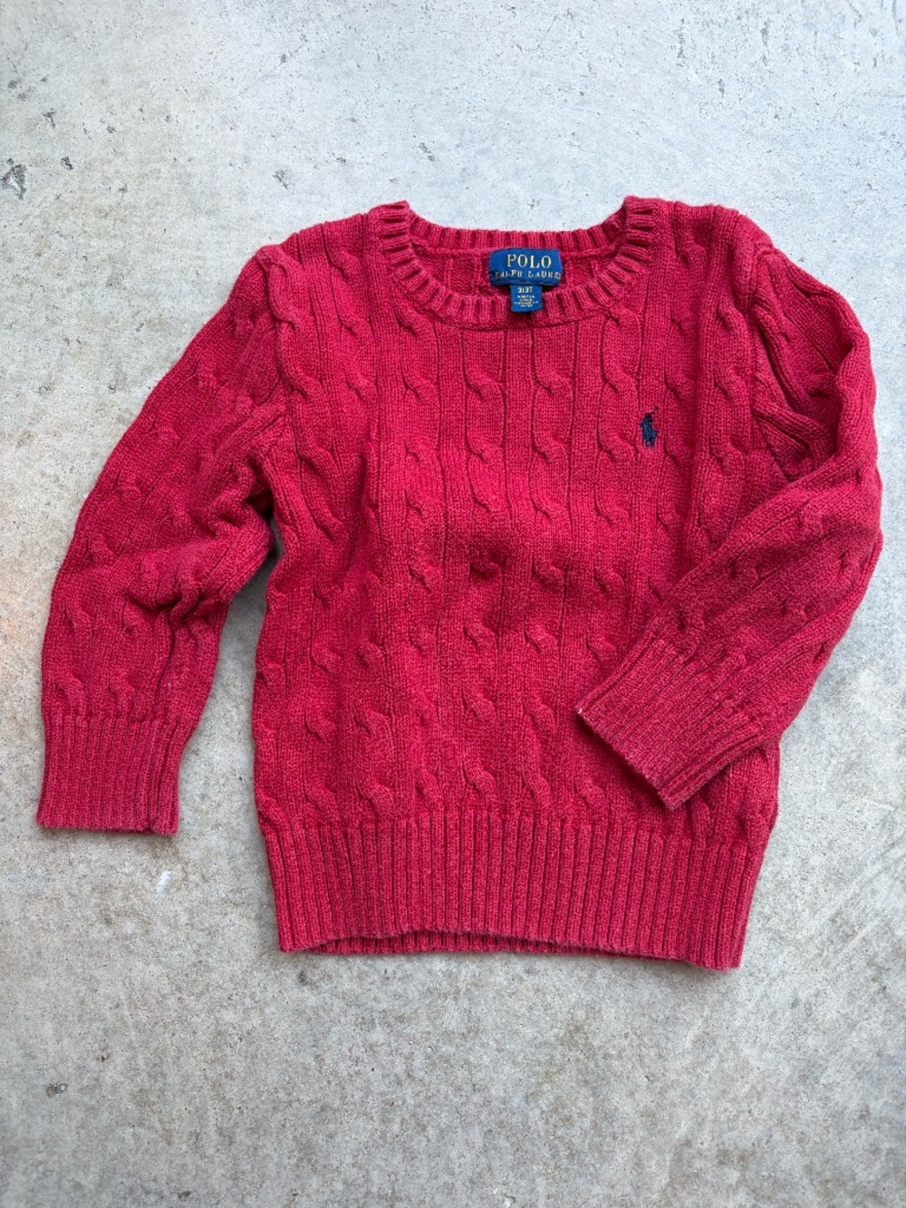 Ralph Lauren Red Cable Knit Sweater Boys 3T